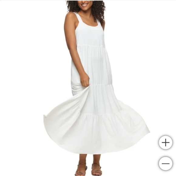 NWT Felina Women's Tiered Maxi white Dress White M S L XS - Picture 2 of 9